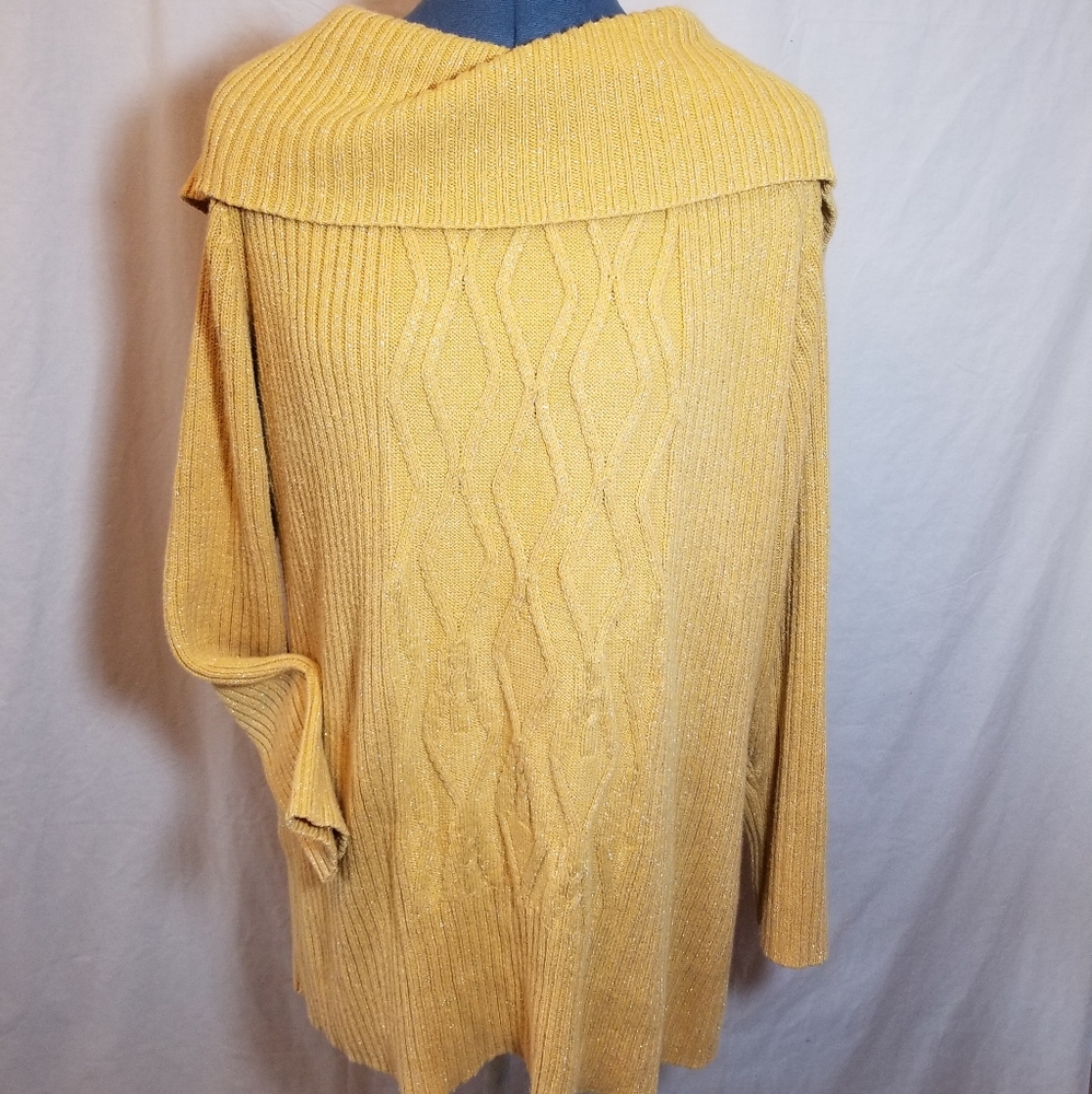 Style & Co. Dark Mustard Yellow Sparkle Sweater